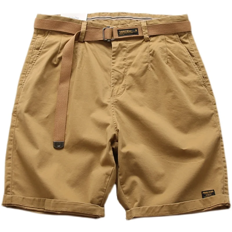 夏ウォッシュカジュアルショーツメンズ和風ヴィンテージ作業着ルーズストレート5分丈おしゃれ若々しい