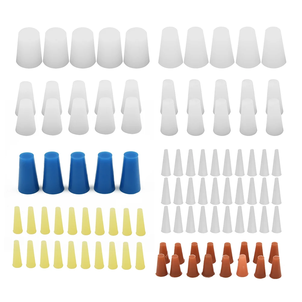 50pair Car High Temp Masking Plugs Powder Coating Silicone Cone Plugs Assortment Kit Silicone Cone Plugs Automobile Accessories