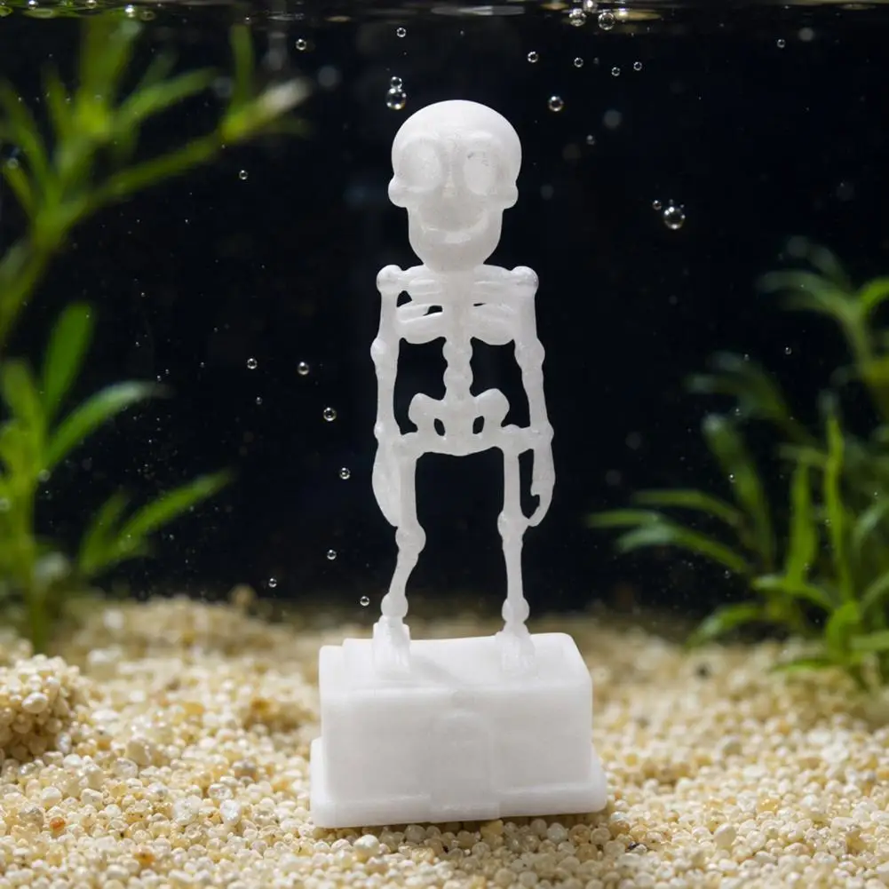 Aquarium Air Pipe Accessories Dancing Skeleton Aquarium Bubbler Ornament Air Driven Dynamic Fish Tank Decoration with for Betta