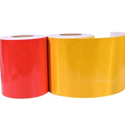 20cmx5m Yellow Red Reflective Stickers Warning Safety Adhesive Reflectors Protective Strip Film Tapes For Auto Motorcycle Trucks