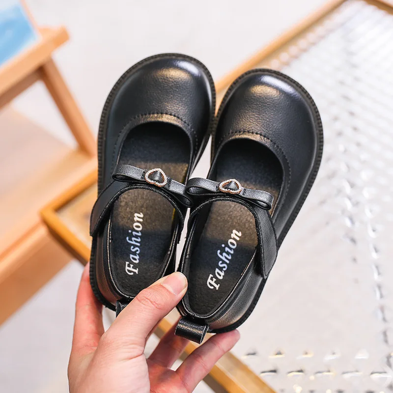 أحذية أطفال مسطحة من الجلد الطبيعي للفتيات باللون الأسود ماري جين أحذية رياضية للأطفال أحذية الحفلات أحذية ربطة عنق للطلاب بعمر 6 سنوات