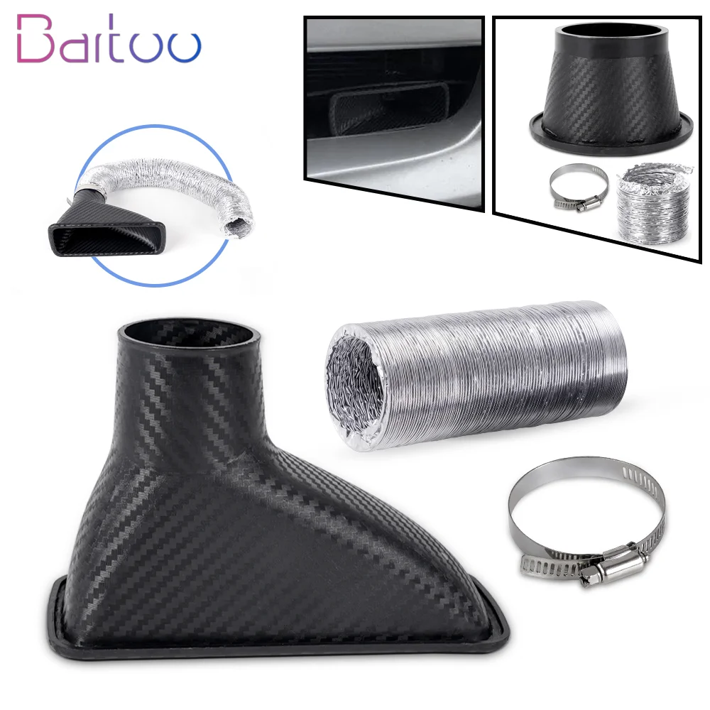 Universal Extendable Flexible Air Intake Duct Front Bumper Turbo Air Intake Pipe Car Square and Round Brake Air Duct OFI101