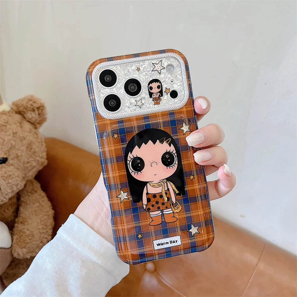 New Fashion Girl Cute Cartoon Glitter Phone Case For iPhone 18 Pro Max 17 16 15 Soft Silicone Shockproof Anti Fall Cover