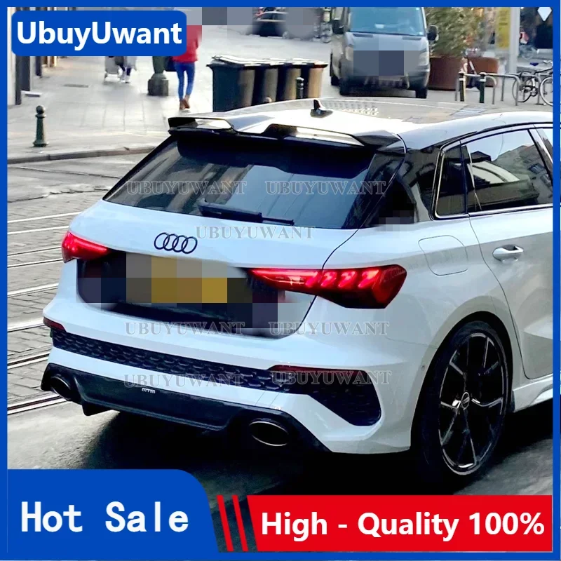 

Для Audi A3 8Y Sportback RS 3 внешние аксессуары глянцевый черный RS 3 стиль задний спойлер на крышу 2021 2022 2023-2024