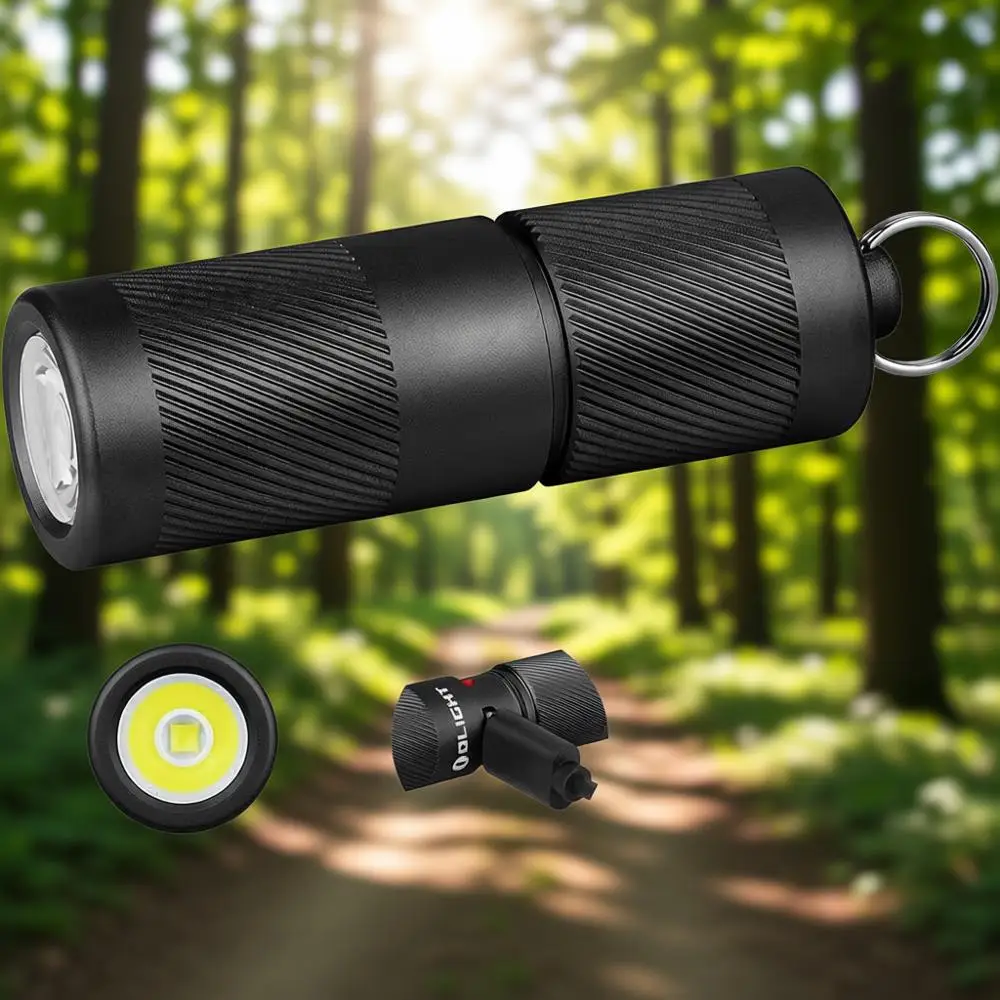 

Перезаряжаемый мини-фонарик на брелоке, 180 люмен, питание от USB-C, тонкий ручной фонарик для повседневного ношения (черный)