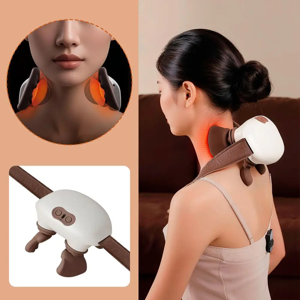 

Беспроводной электрический массажер для глубоких тканей для шеи и плеч, разминающий мышцы, массажер для расслабления шеи, подушка для тела, позвоночника Q2P7