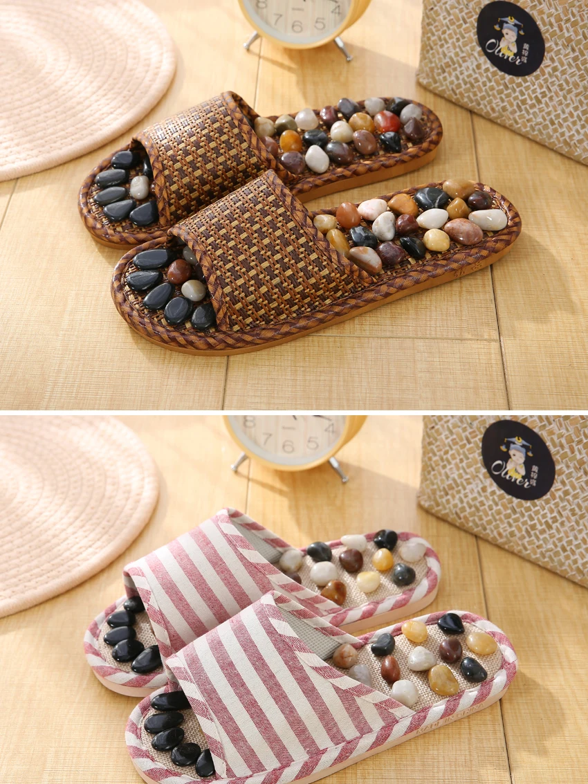 Health & Wellness Unlimited - Pebble Massage Slippers Anti-Slip Foot Therapy