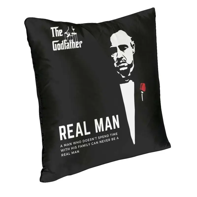 The Godfather Quotes Cushion Cover Classic Gangster Movie Soft Velvet Modern Pillows Case for Sofa Home Decor