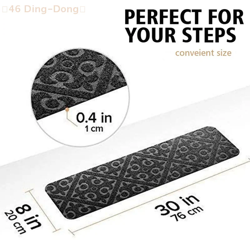 1PC Self-adhesive Stair Mat Washable Reusable Stair Floor Protection Pad Resistant Home Decor Safety Non-Slip Staircase Step Mat