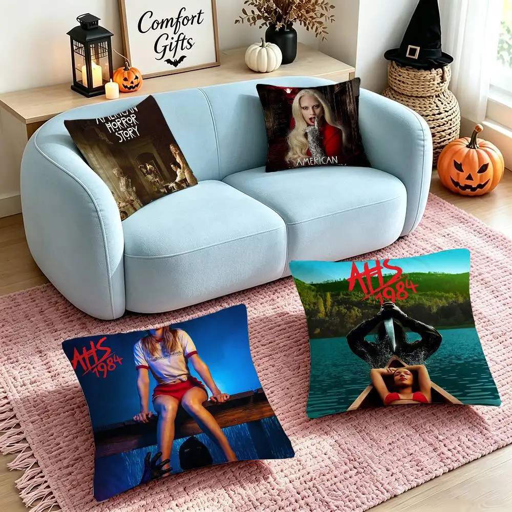 TV A-American Horror Story  Pillow Case Square Double-Sided Sofa Cushion Cover Bedroom Bedside Pillow
