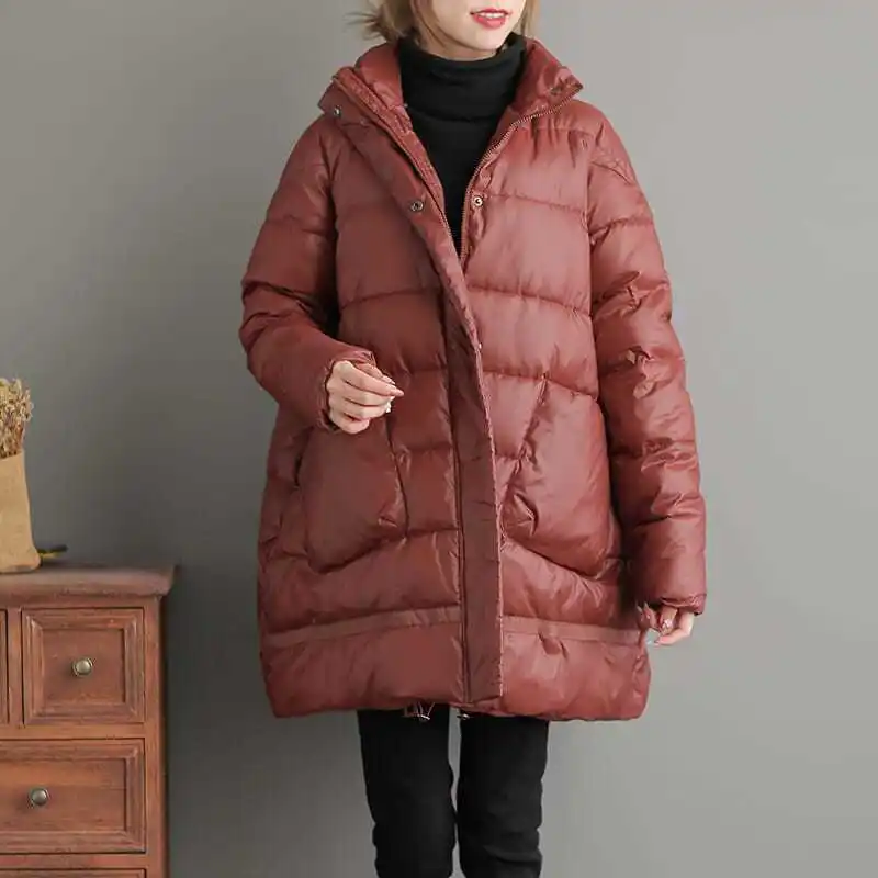 

2026 European Autumn and Winter Women's Down Cotton Jacket Oversize Commuting Windproof Cotton Jacket