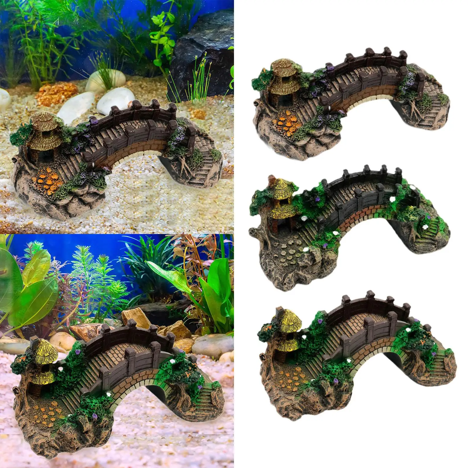 Aquarium Fish Tank Decoration Bridge Ornament Tree Crafts Landscaping Resin