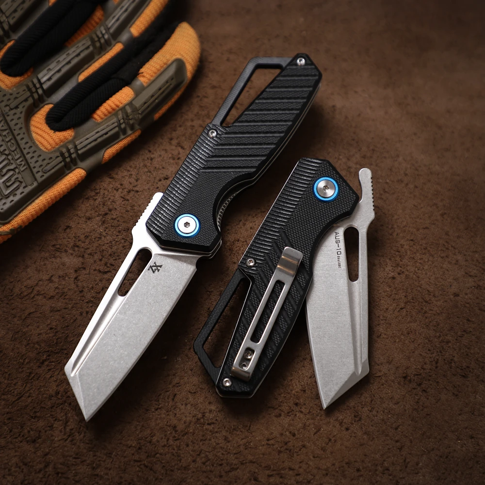 Pocket Folding Knife AUS10 Steel Blade Outdoor Camping Hunting Hiking Self Defense Knife EDC Tools Ball Bearing G10 Handle Knife