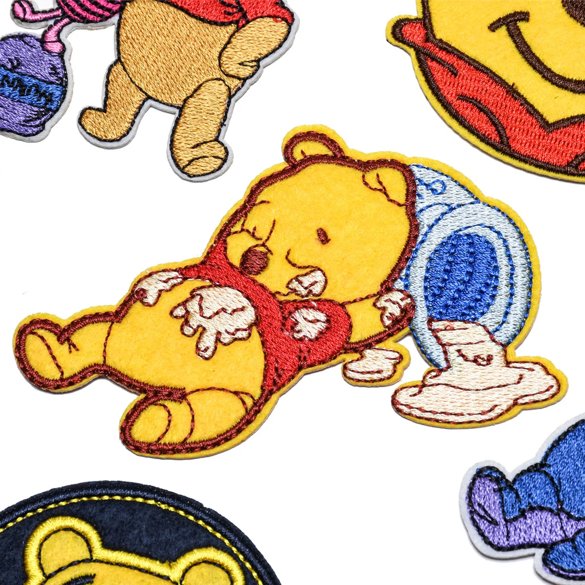 16Pcs Cartoon Cute Bear Winnie the Pooh Patch For DIY Sew on Child Clothe Ironing Patches Jeans Embroidered Applique Wholesale