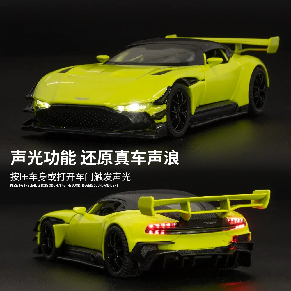 1:32 Aston Martin VULCAN sports car Simulation Diecast Metal Alloy Model car Sound Light Pull Back Collection Kids Toy Gifts