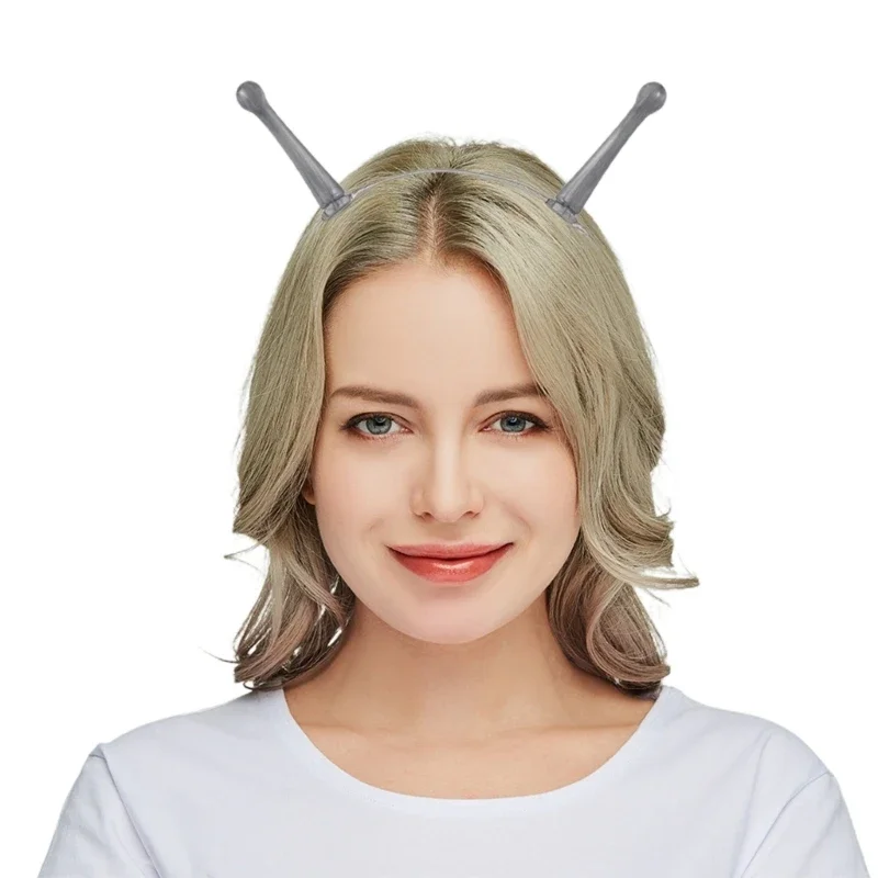 Divertida diadema antena alienígena para fiesta Halloween, disfraz Cosplay, tocado brillante