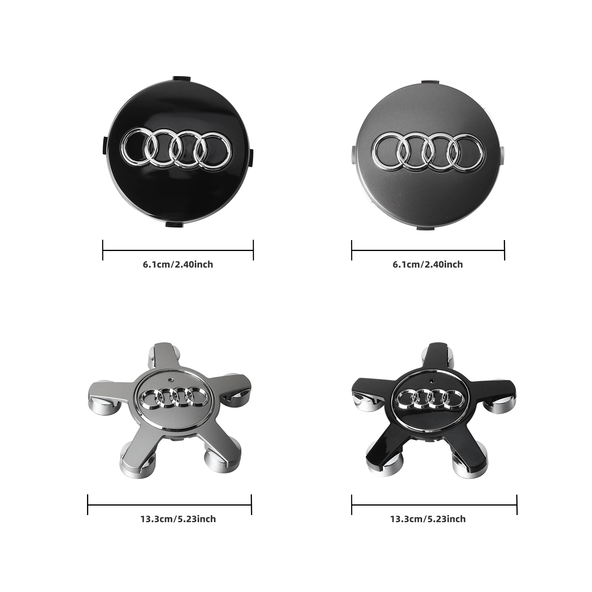 4PCS Original Car Wheel Center Covers Hub Caps Tire Decoration For Audi A1 A2 A3 Sline TT A4 A7 A8 8P B6 B7 A5 A6 Q5 Accessories