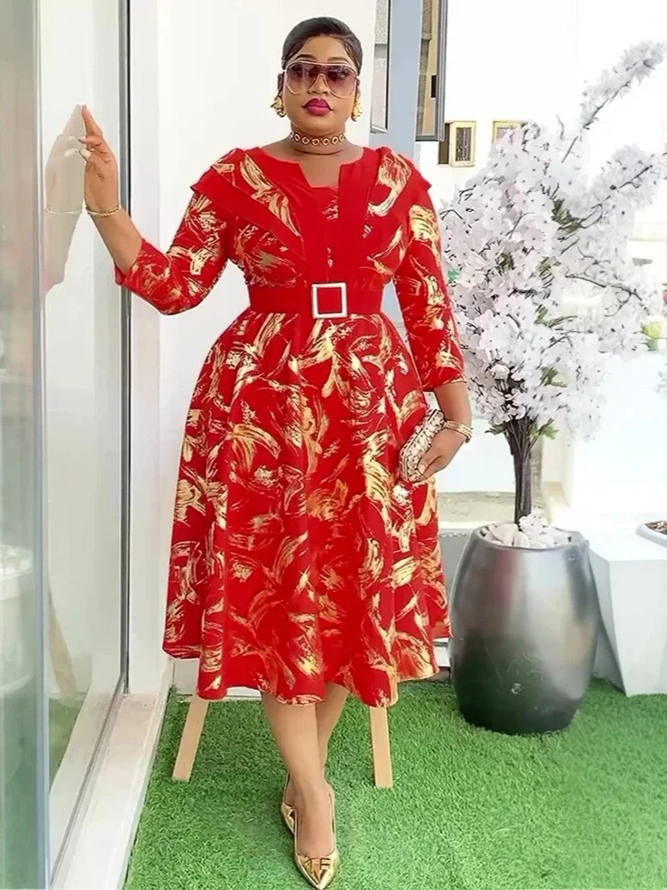

African Women's Casual Clothes Plus Size Birthday Turkey Summer Dress Luxury Party Wedding Vintage Dress Africains Femme 2025