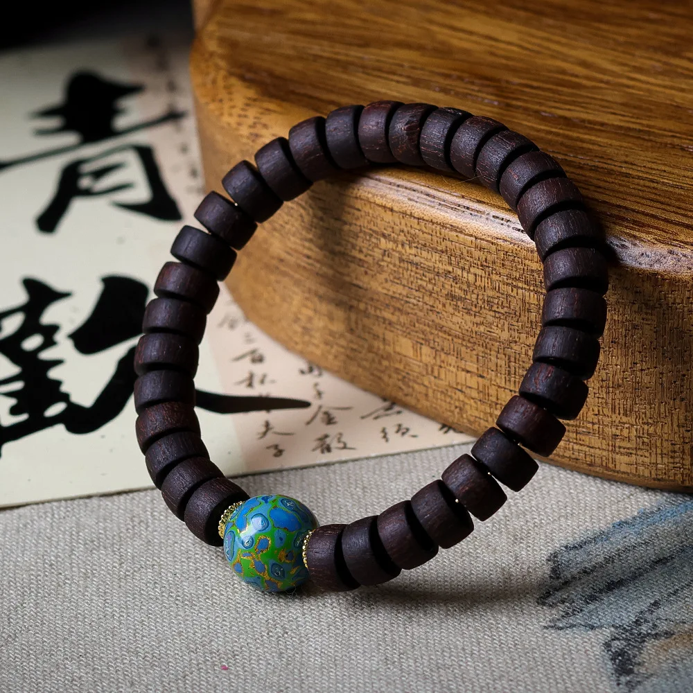 

Autumn new arrival: Agarwood tablet bead bracelet, original cultural and decorative Chinese lacquer bead bracelet