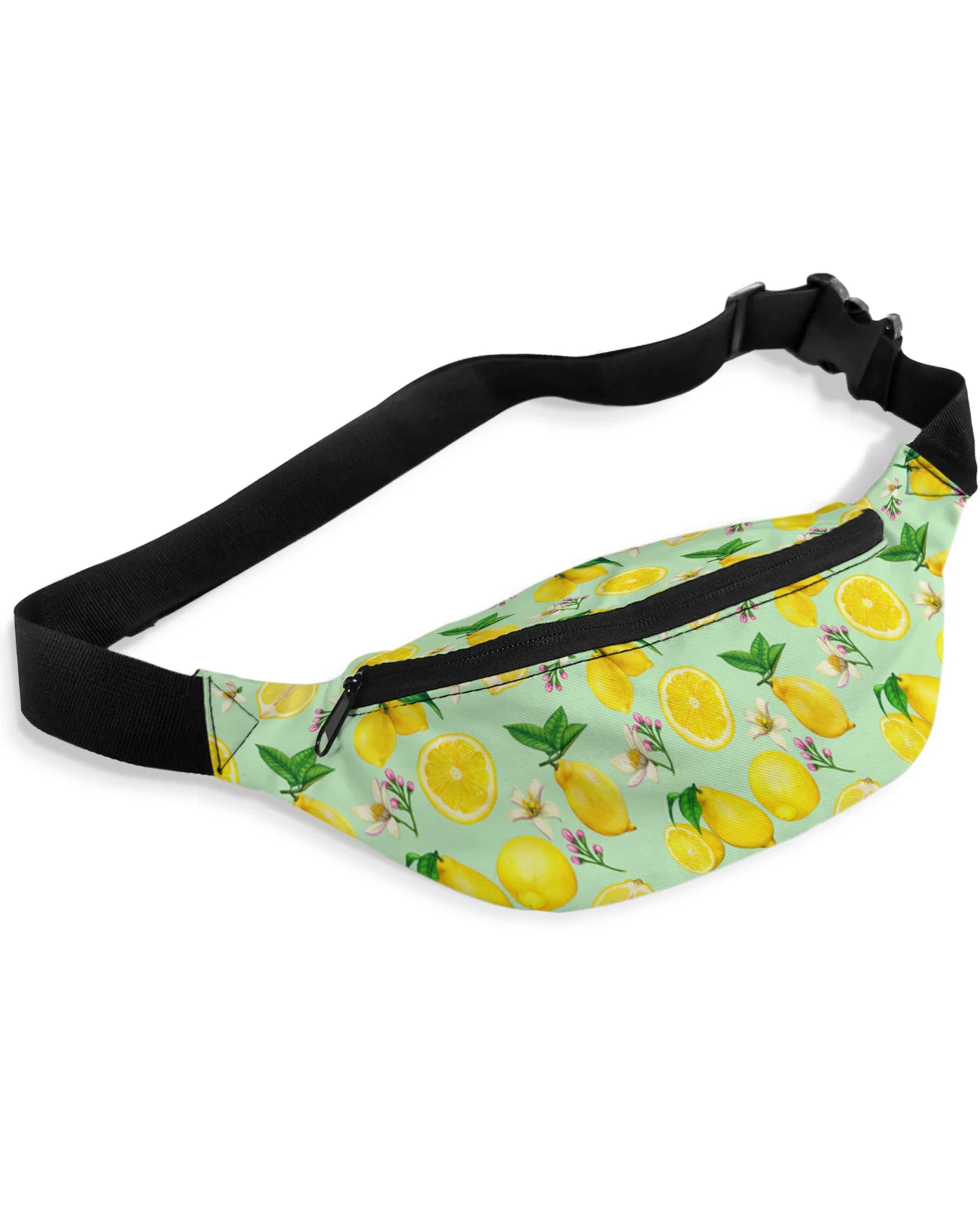 Summer Lemon Flower Men Wallet Women Waist Bag Fanny Pack Purse Large Phone Belt Bag Wallet Pouch Waterproof Banana Hip Bags