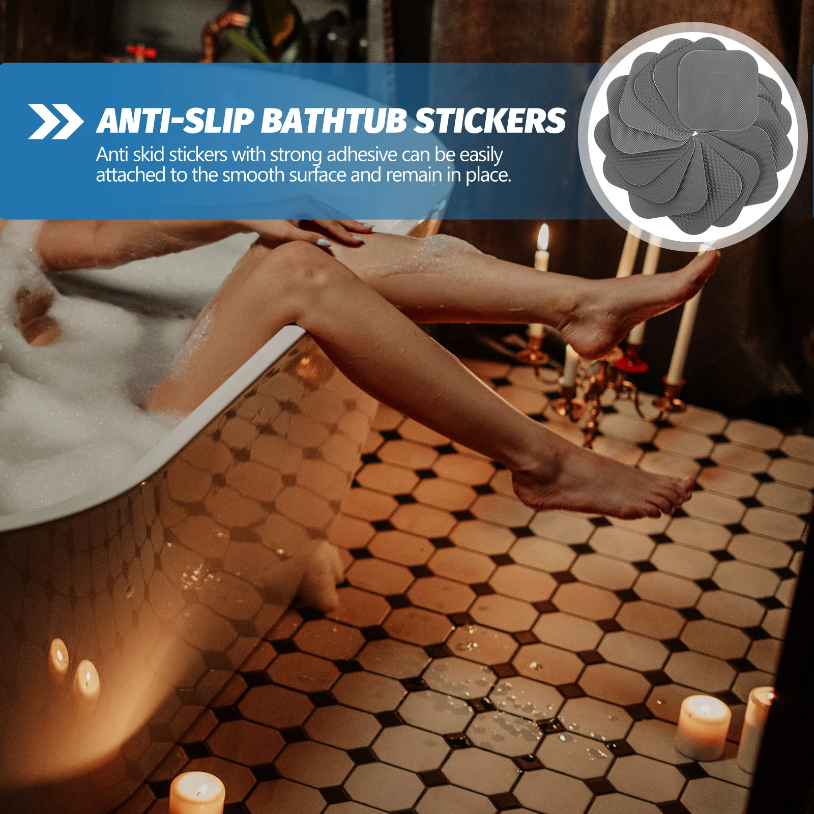 

20pcs Stickers Peva Non-Skid Floor Adhesive Strips For Bathtub Shower Stair Stickers Shower Pool Stairs Treads Decals