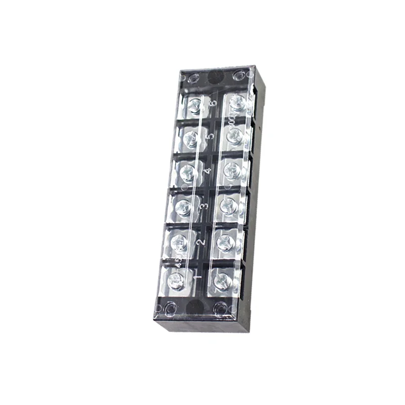 Dual Row Barrier Screw Terminal Block Strip Wire Connector 600V 15A/25A/45A 3/4/6/8/10/12 Positions Optional