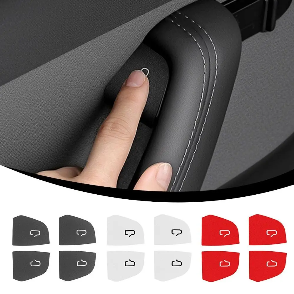 

4 шт., нашивка на дверной переключатель из алькантары, роскошная накладка на заказ, наклейка, замшевая дверная кнопка, декор для модели 3/Y Juniper Launch 2025