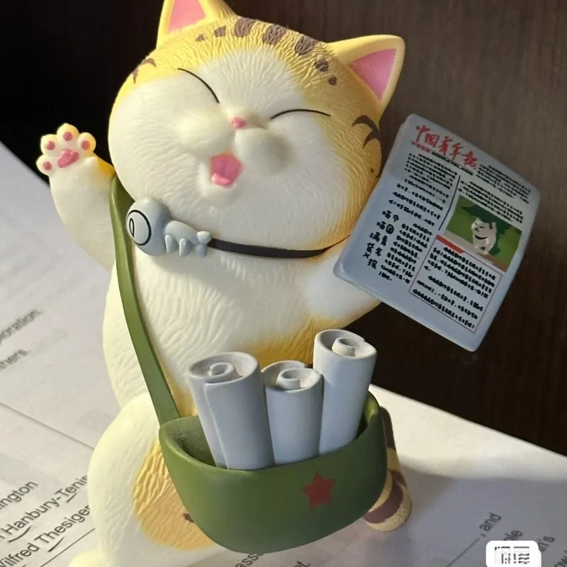 Anime Kawaii Doll Cat Actoys China Youth Daily Meow Bell Full Bag Youth Report Cat Bell Cute Toy Trend Play Handicraft Pvc Model