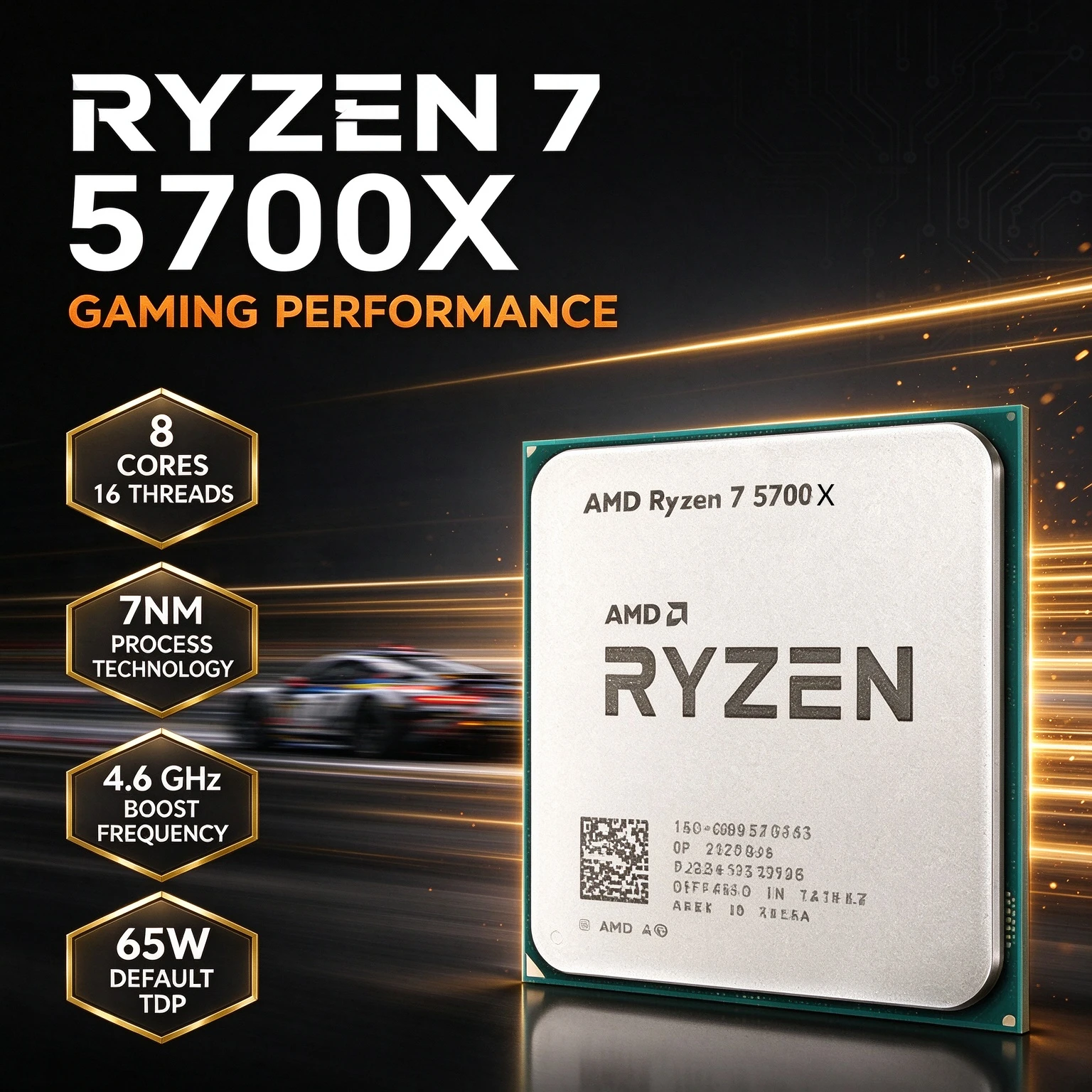AMD Ryzen 7 5700X R7 5700X 7NM 3.4GHz 8C16T 32M L3 Socket AM4 Desktop Processor 65W For PC Gaming & Multitask 100-000000926