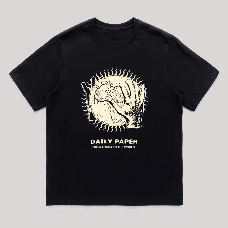 Custom Fashion Brand DAILY PAPER Tops T-shirt Japanese Style Printing Cotton Oversize Comfortable Daily Paper Short Sleeve Tee