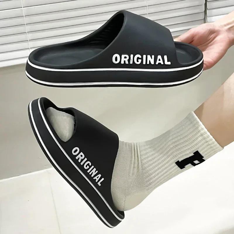 Slippers For Man Solid Feslishoet Women Letter Mens Thick Sole Indoor Bathroom Anti Slip Shoes Summer Slippers Indoor House