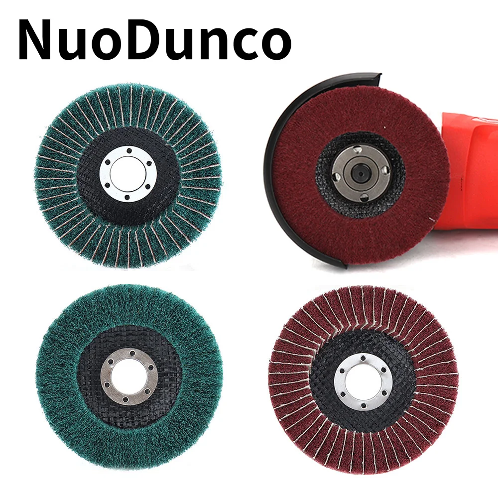 

4''/4.5''/5'' Nylon Fiber Flap Polishing Wheel Angle Grinder Flap Grinding Disc Metal Wood Rust Removal Paint Cleaning Abrasive