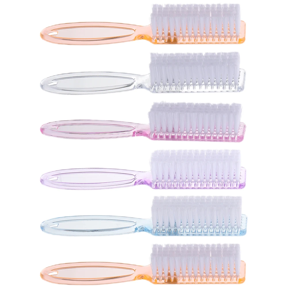 

6pcs Nail Brush Set Pedicure Cleaning Fingernails Nylon Scrub Sturdy Long Handle Dust Remover Kitchen Bathroom Laundry