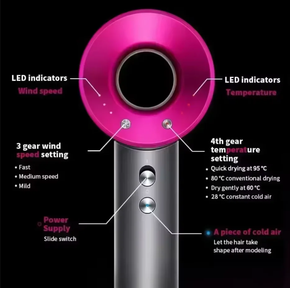 Super Hair Dryer Leafless Hair dryer Personal Hair Care Styling Negative Ion Tool Constant Anion Electric Hair Dryers