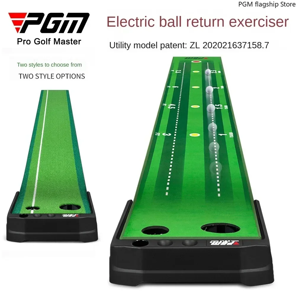 PGM-Juego de Mini Golf eléctrico para interiores, dispositivo de práctica de Golf de dos agujeros, retorno de pelota, TL029