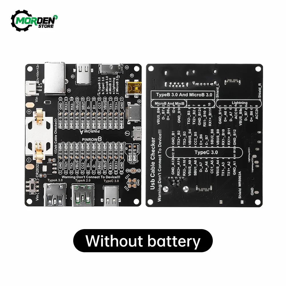 Scheda di rilevamento cavo dati Tester cavo USB Commutazione on-off cortocircuito Tipo-C Micro A Tipo B Alimentatore