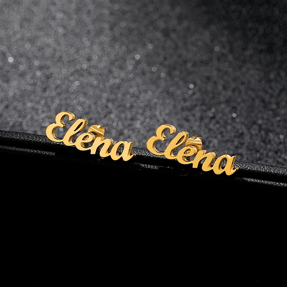 Custom Name Punk Stud Earrings Image 5