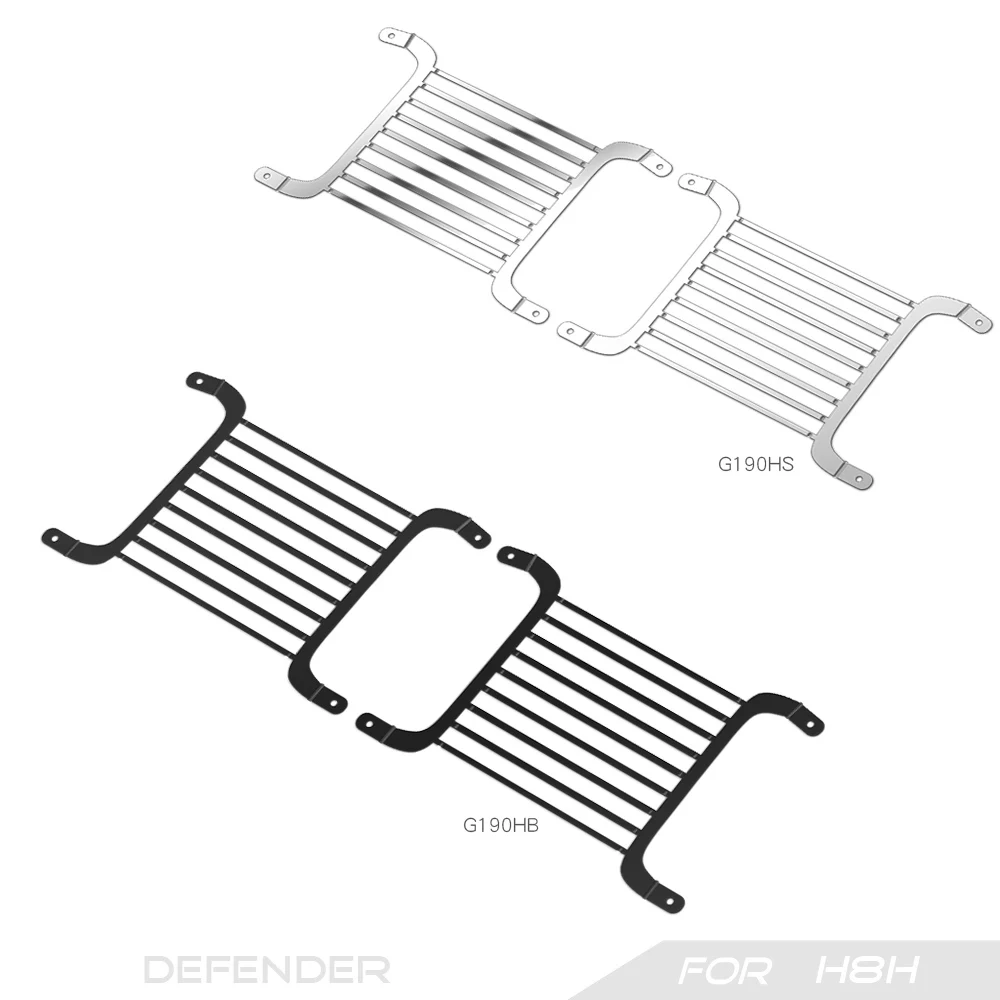 Couvercle de lampe avant en acier inoxydable, modèle RC, pour voiture sur chenilles 1/8 RC MJX H8H Defender, accessoires