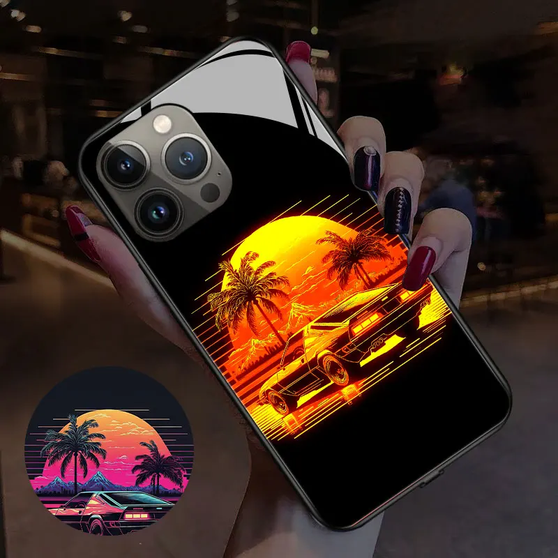 Cyberpunk world intelligent shell incoming calls Light Flashing phone case For Iphone 14 14plus 14pro 14promax mobile full cover