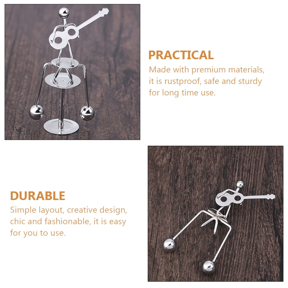 

2 Pcs Balance Ball Ornament Balancing Gadget Physics Toy Man Guitar Trinket Metal Toys Decor Child Pendulum