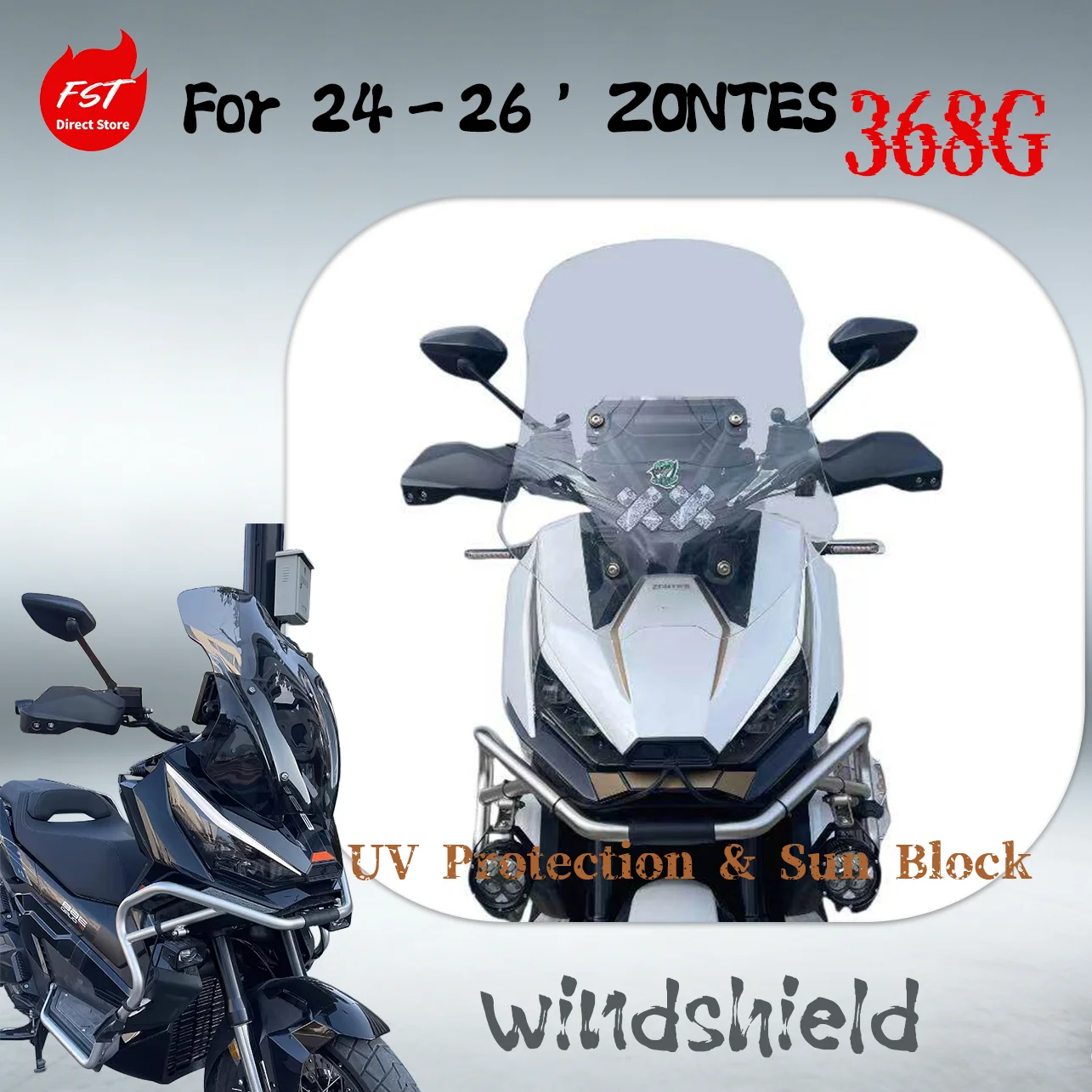 

Электрический комплект для подъема ветрового стекла для ZONTES 368G 24-26', с функцией автоматической памяти, установка без сверления