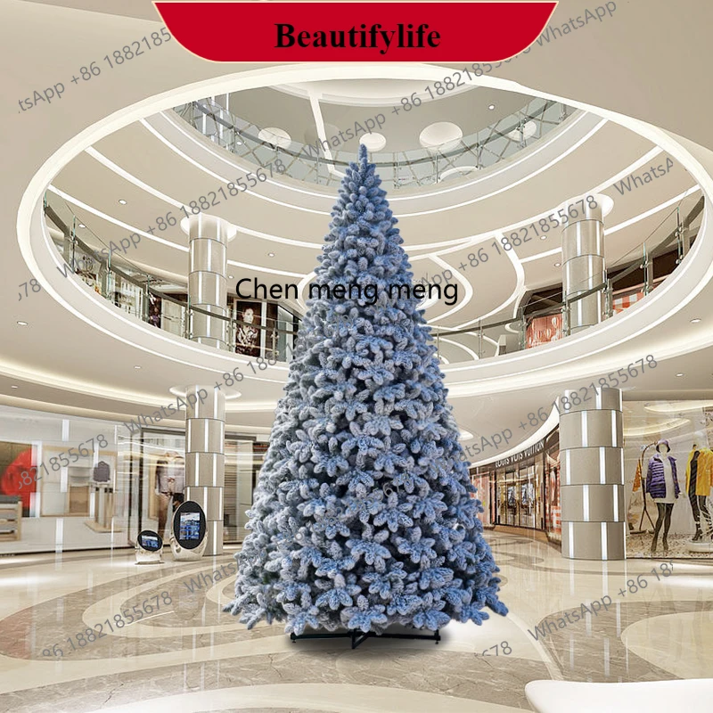 

G153 PVC ordinary leaf snowflake flocking Christmas tree Christmas festival decoration big tree factory direct sales