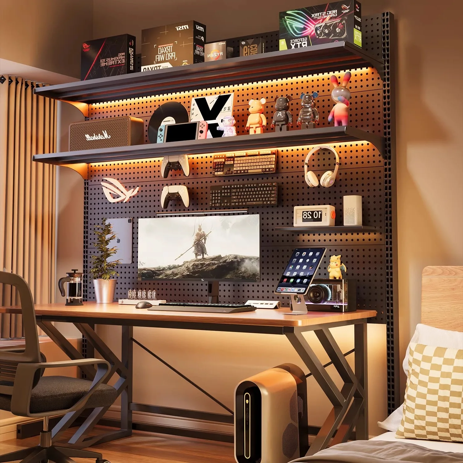 

Bookshelf Bedroom Hole Board Computer Desk No Punching Vertical Display Stand Wrought Iron Storage Rack Student Desk Shelf