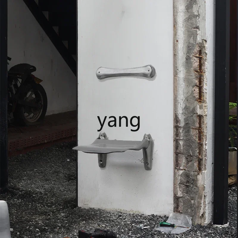 كرسي Lmm قابل للطي بتصميم كلاسيكي بسيط معلق على الحائط، كرسي فردي إبداعي للرياح الصناعية الخارجية