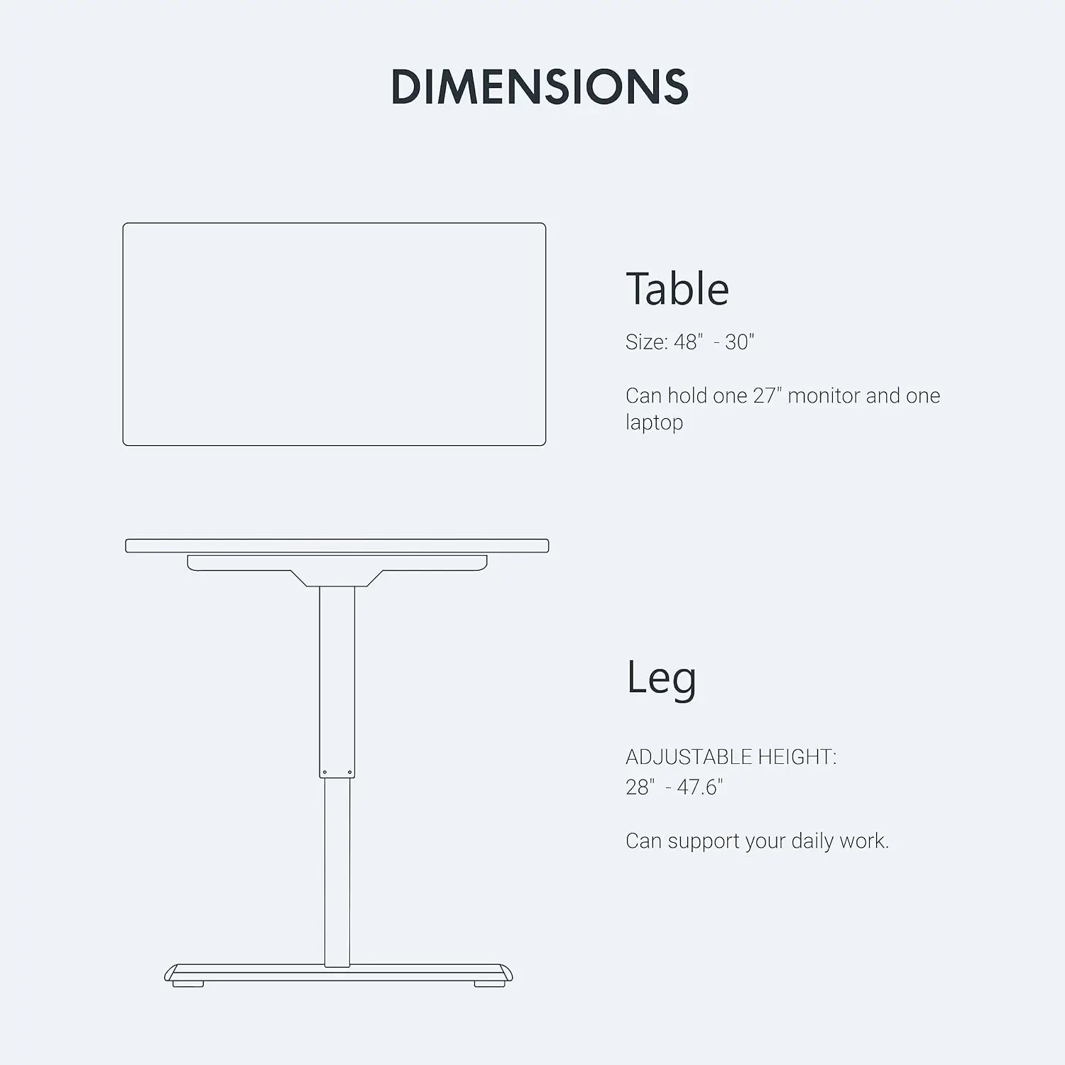 Electric Standing Desk Whole Piece  Inch Desktop Adjustable Height Desk Home Office Computer Workstation Sit Stand up Desk