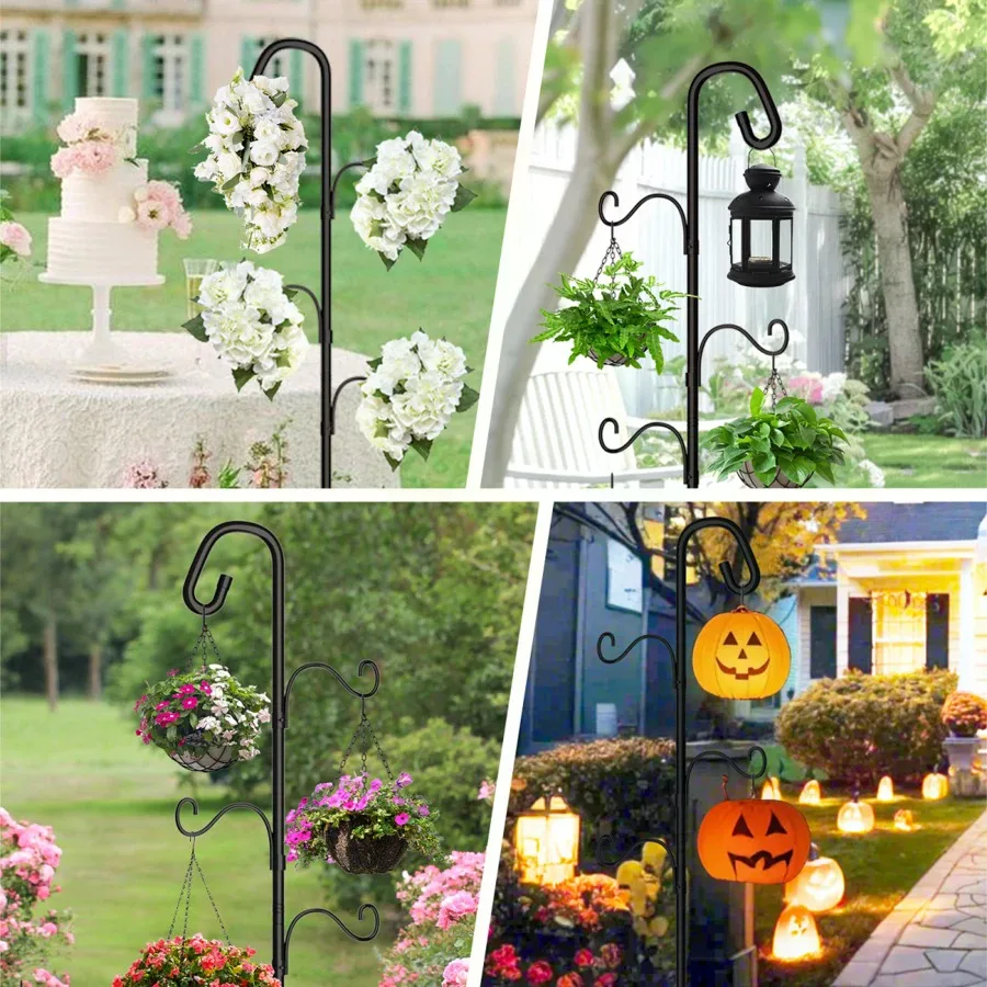 Local WarehouseHeavy-Duty Metal Elegant Scroll Garden Hook Stand - 43.5