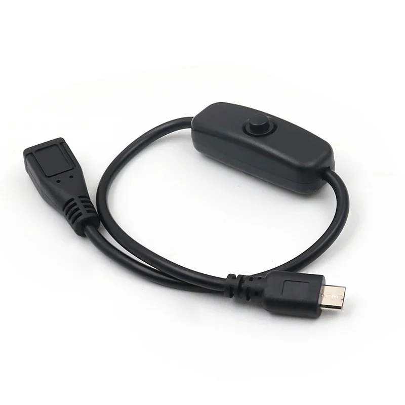 جديد 3A 22AWG النحاس 30 فولت المصغّر USB نوع-c الطاقة ذكر إلى أنثى تمديد كابل مع 501 مفتاح التبديل تحكم للكمبيوتر المحمول