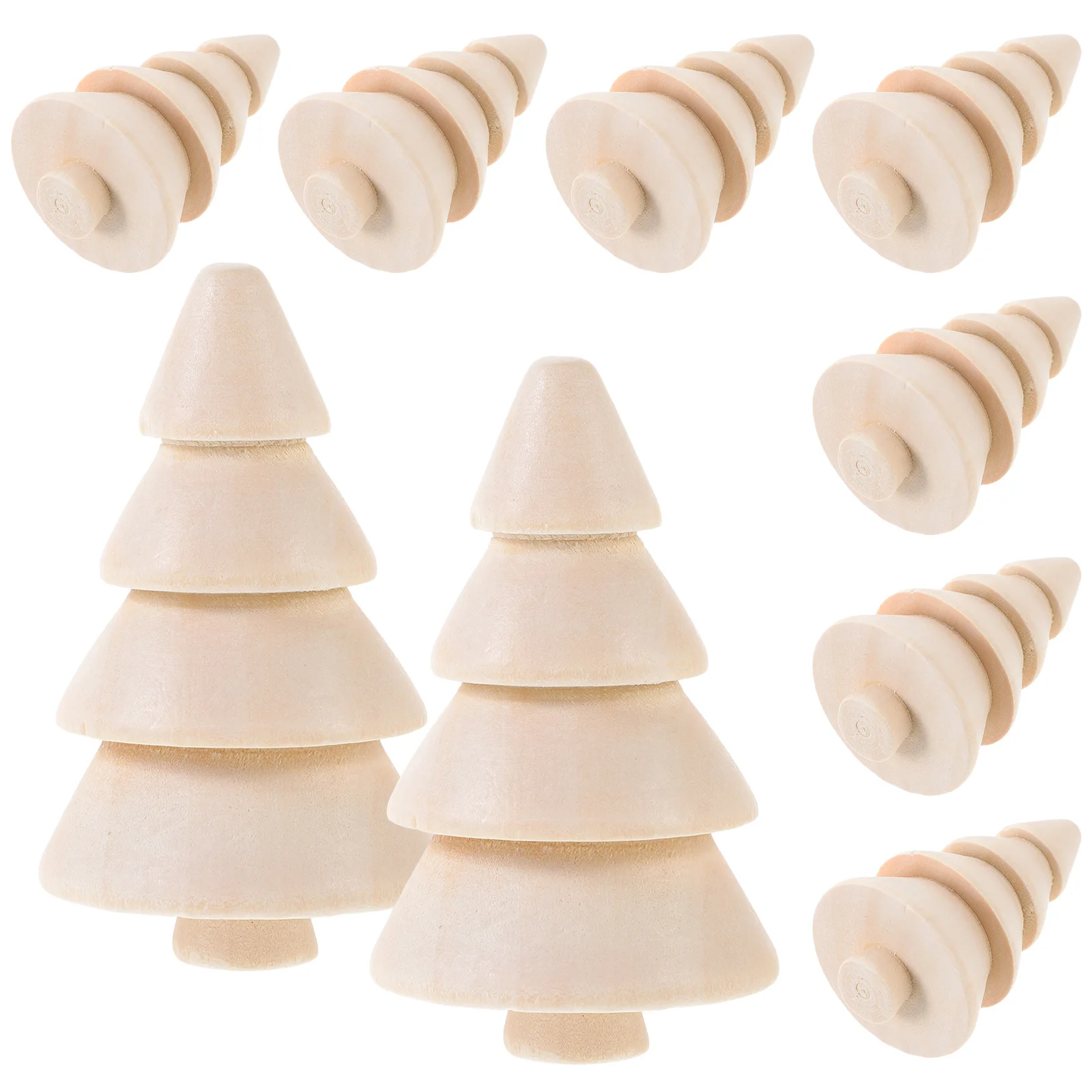 

10Pcs Blank Wooden Christmas Tree Ornaments DIY Unpainted Wood Crafts Xmas Party Home Office Table Decoration Wooden Crafts