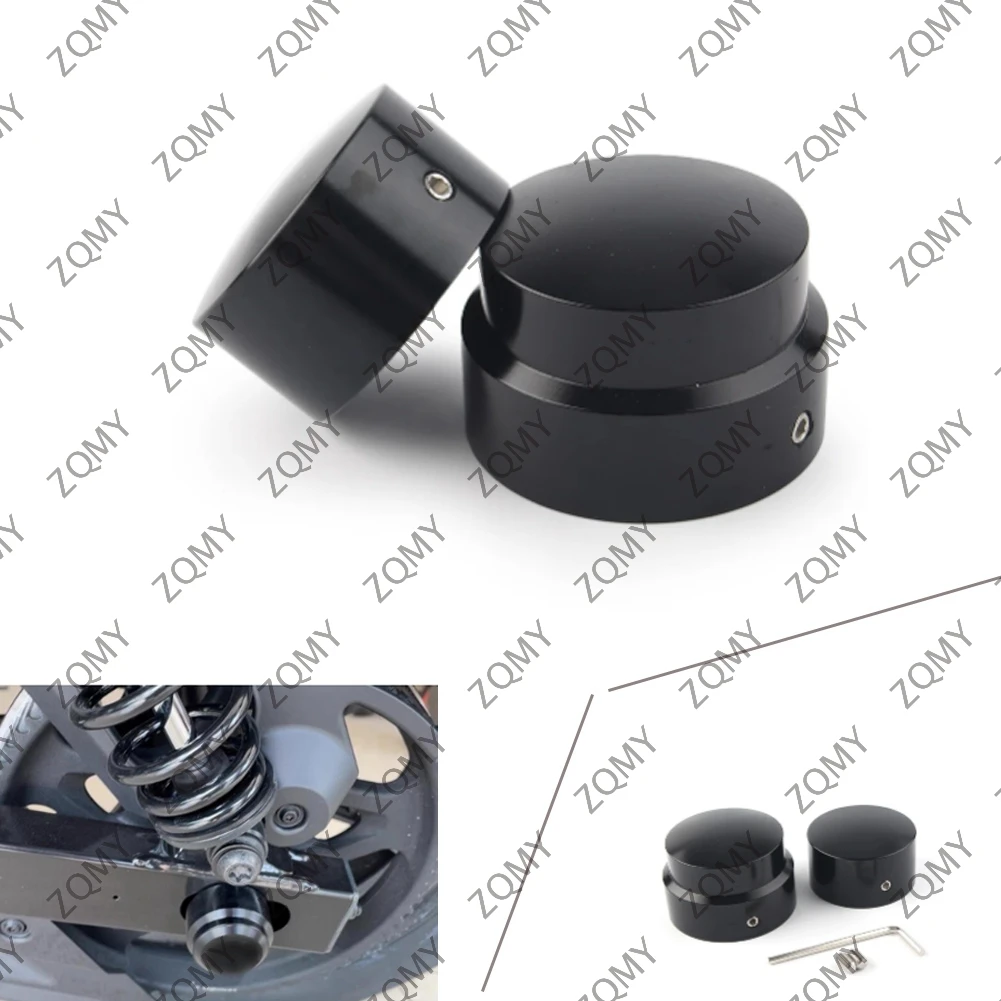 Motorcycle Rear Axle Nut Cover Cap Sets for Harley Sportster 883 1200 XG XL CVO Dyna