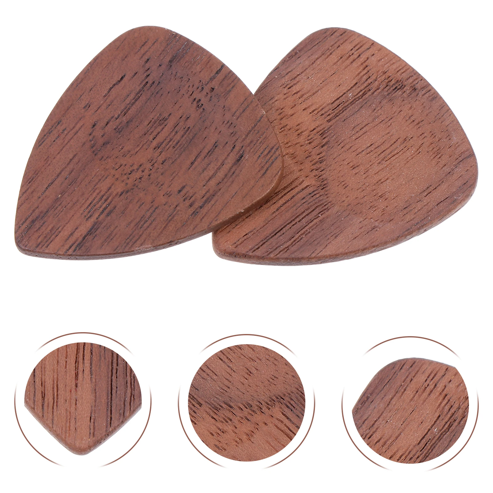

2 Pcs Wooden Pick Practical Guitar Picks Plectrums Accessories Bass Folk Good Handy